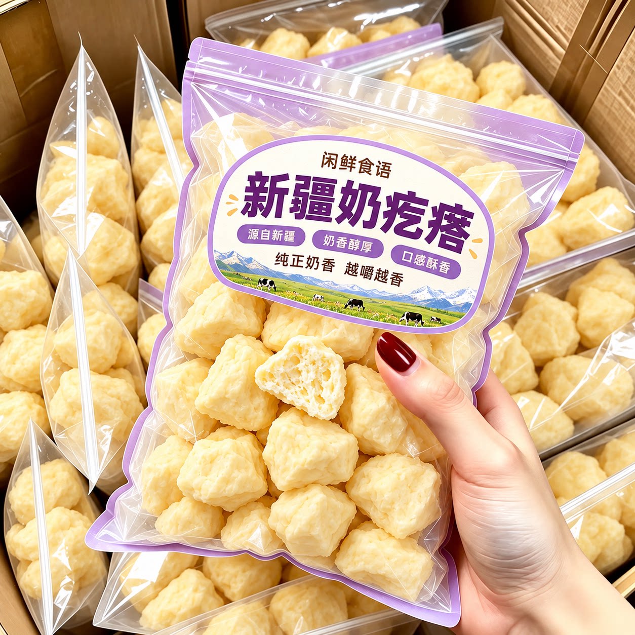 新疆特产无糖奶疙瘩奶酪手工酸奶块醇休闲零食独立包装官方旗舰店