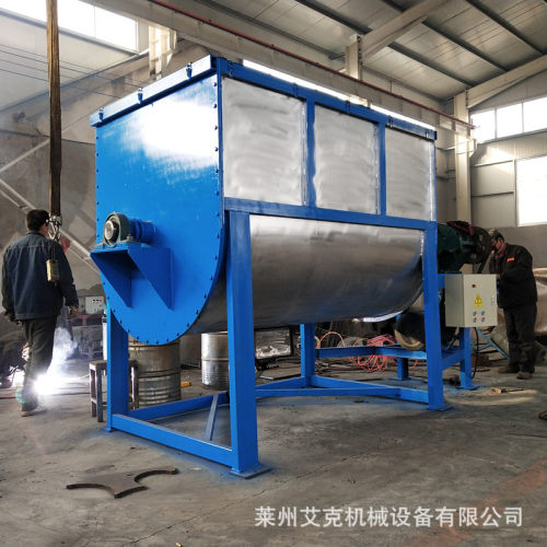 卧式搅拌机干粉砂浆饲料混合机不锈钢腻子粉双螺带卧式搅拌机变频