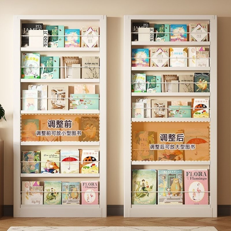 书架超薄钢制收纳架手办谷子痛柜展示架门后绘本架置物架