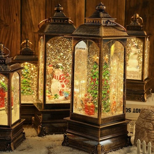 八音盒圣诞节灯饰彩灯装饰品店场景布置摆件道具创意平安夜灯礼物