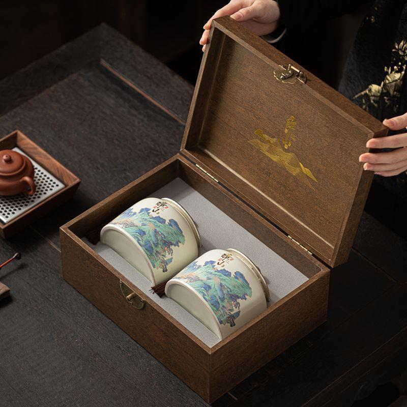 高档复古茶叶罐包装盒空