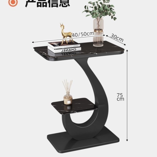 小户型客厅双层岩板花架置物架2025新款家用阳台多层落地式花架子