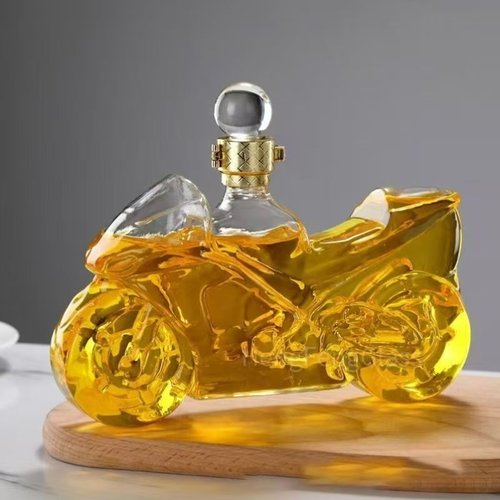 高硼硅玻璃醒酒器高档工艺手工制作豪华摩托车造型透明密封泡酒瓶