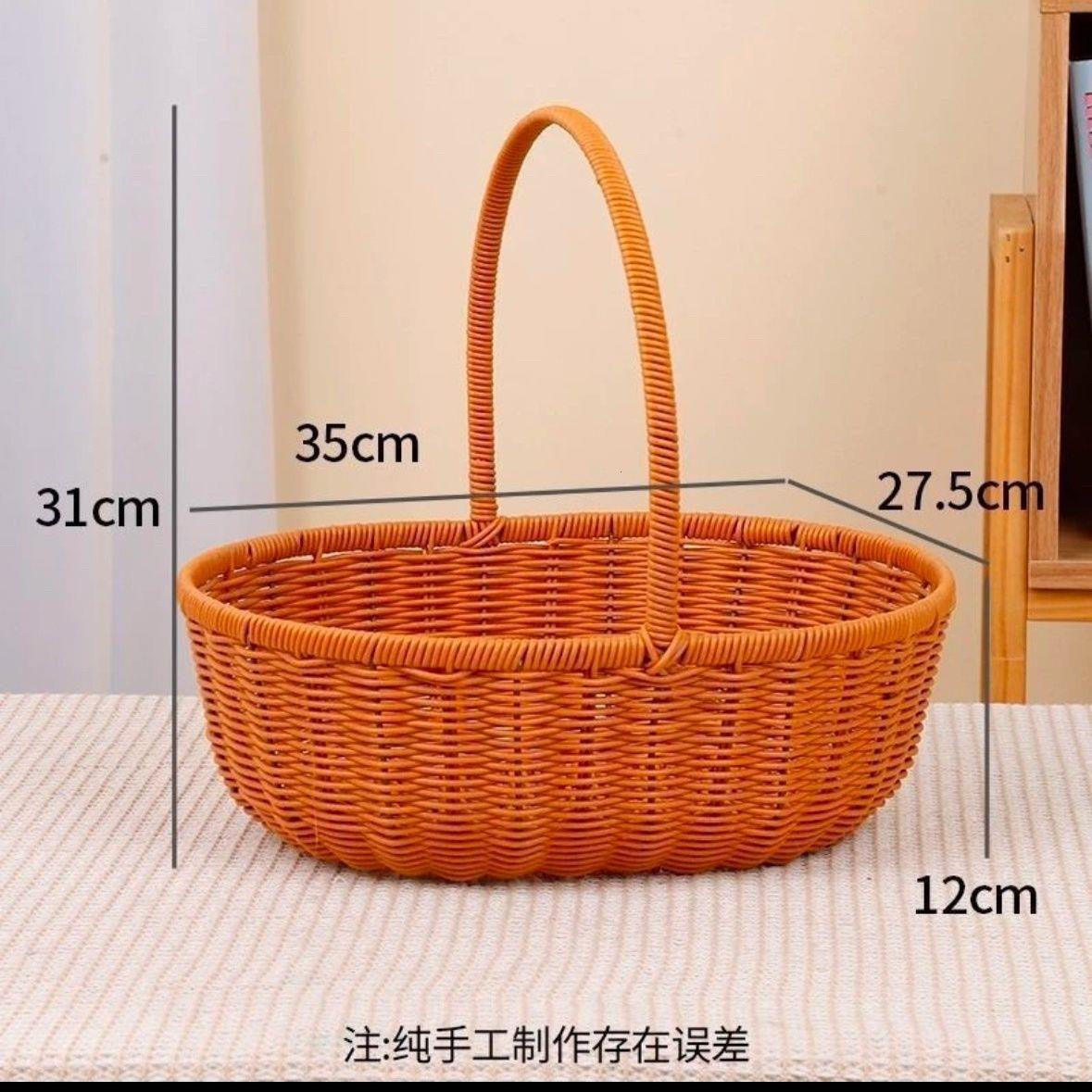 橙子专用篮藤编田园花篮