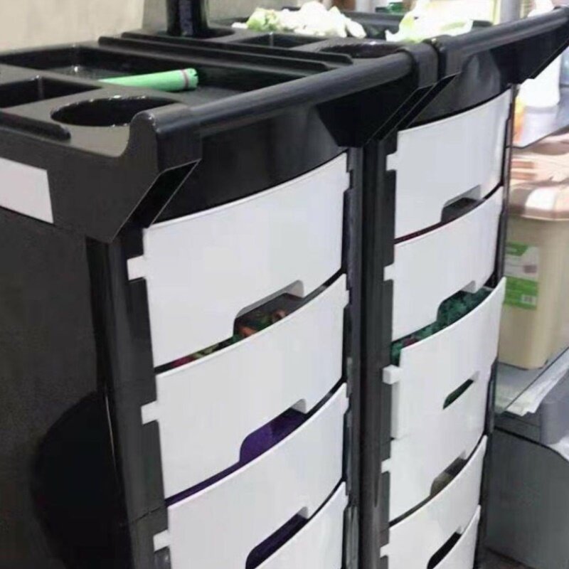 新款美容小推车美发车发廊工具车多功能储物工具柜复古理发店杠车