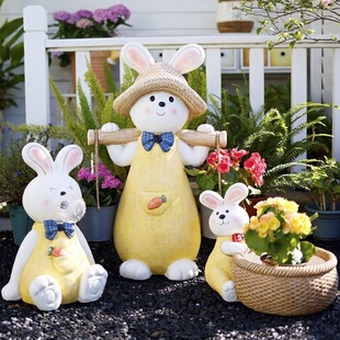 兔子花盆创意多肉阳台户外庭露台幼儿园院造景布置艺术装饰摆件