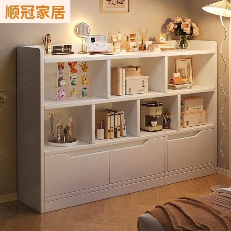 收纳柜家用书柜书架落地多层置物架卧室收纳柜子储物柜客厅展示柜