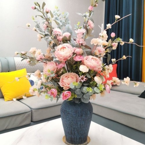 仿真家居餐桌花客厅摆设轻奢花瓶牡丹假花北欧装饰花束花插花摆件
