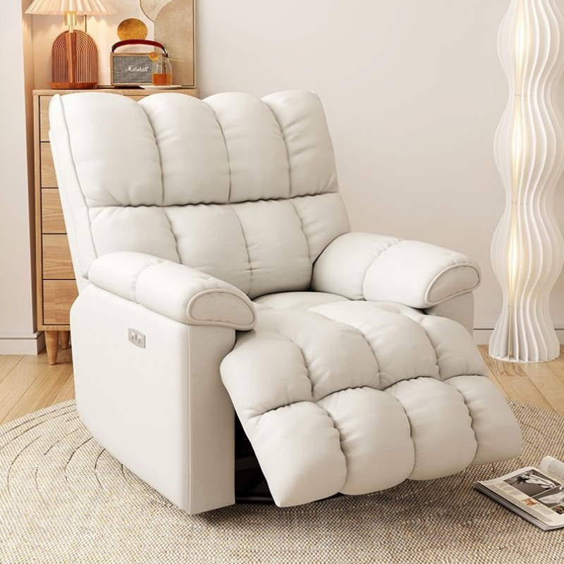 多功能单人沙发椅奶油可躺可睡客厅卧室摇摇椅头等太空懒人沙发舱