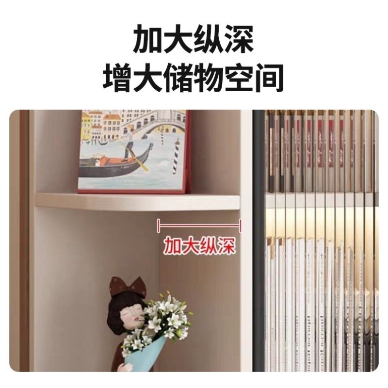 实木飘窗柜现代简约收纳柜家用卧室阳台柜小户型书房可定制储物柜