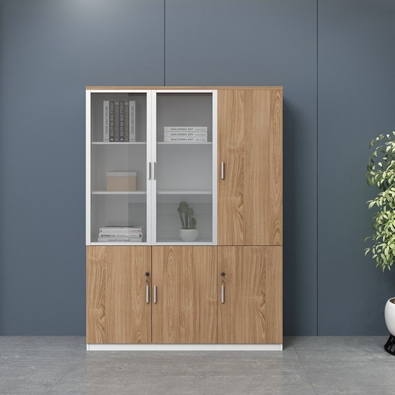 现代简约办公室桌配套书柜资料柜文件柜木质小柜子储物档案柜