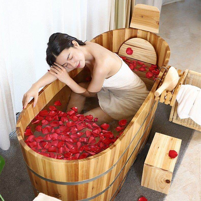 加厚美容院泡澡木桶成人