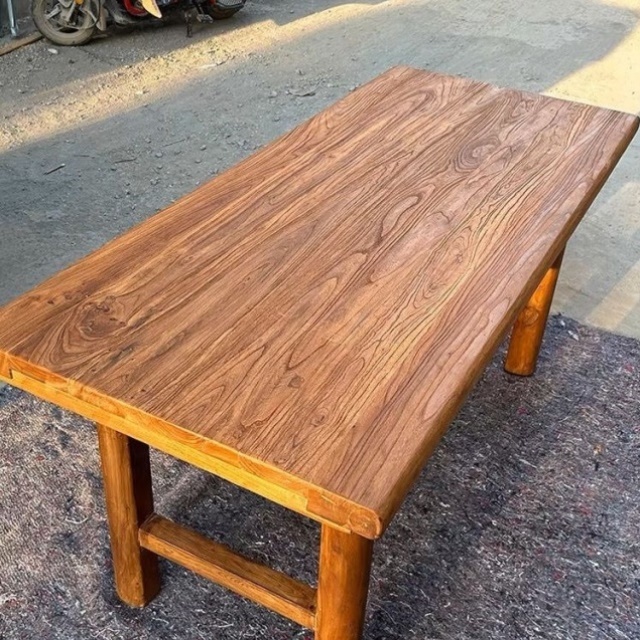 老榆木门板茶桌复古书桌餐桌实木花艺桌吧台民宿家用茶楼定制