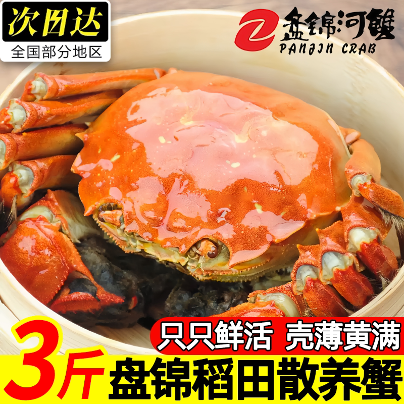 盘锦稻田散养鲜活大闸蟹直发顺丰