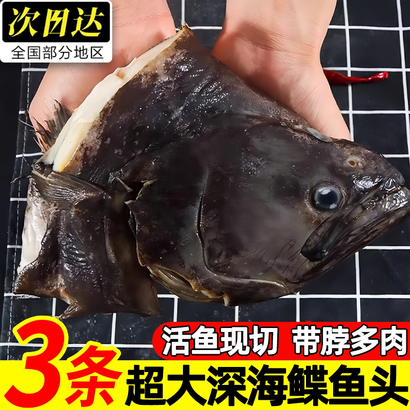 冷冻超大鲽鱼头商用海鲜