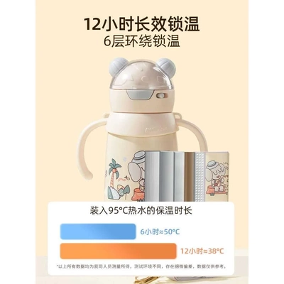 婴儿保温杯宝宝学饮杯儿童吸管外出水杯携带奶瓶一岁以上喝水新款