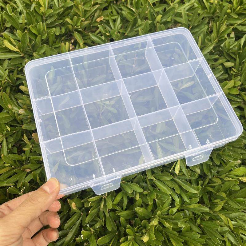 GD37新款翻盖透明大号连体扣固定12格配件收纳盒塑料n桌面n