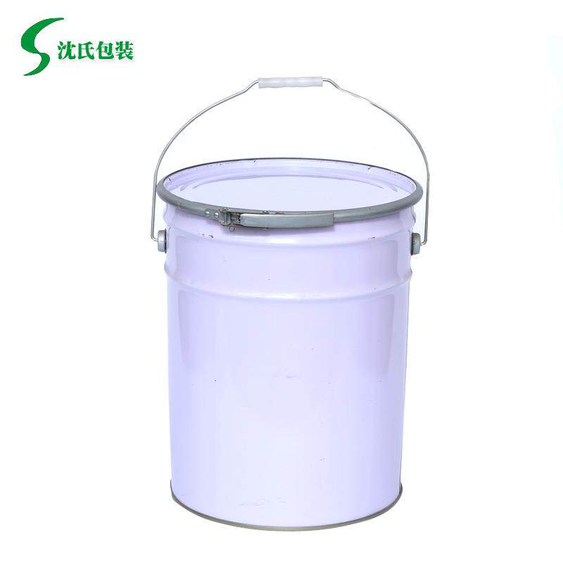 厂家20L马口铁桶白色圆形金属抱箍桶铁皮汽油包装桶定 制