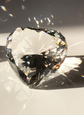 90MM玻璃心形摆件家居装饰女朋友礼物客厅玄关酒柜家居水晶玻璃