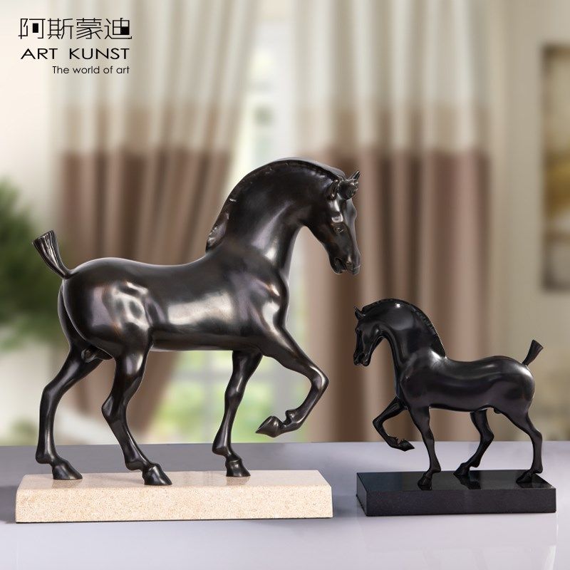 阿斯蒙迪达芬奇Da Vinci马青铜雕塑艺术品马摆件欧式收藏艺术品