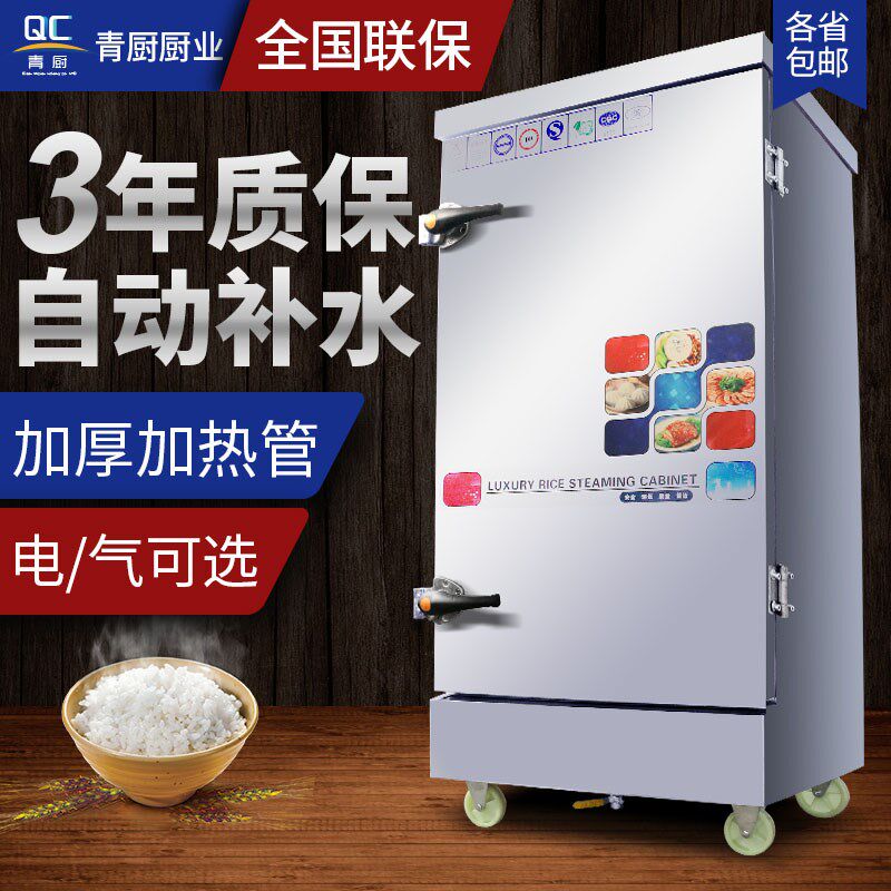 青厨4盘6盘8盘10盘12盘蒸饭柜蒸饭车商用全自动燃气蒸箱蒸饭机