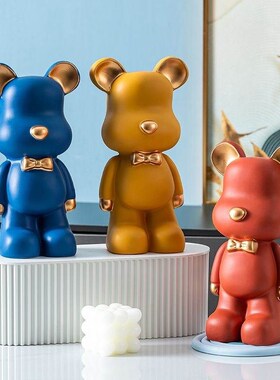 潮玩卡通暴力熊开业家居装饰玄关桌面卧室客厅电视柜装陶瓷摆件