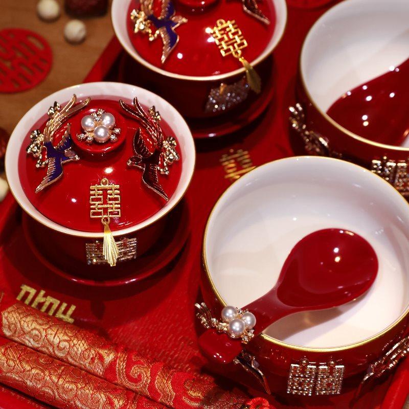 敬茶杯套装结婚用品大全婚礼改口茶具红碗筷女方陪嫁喜碗对碗杯子,橡塑材料及制品,其他塑料制品,淘宝优惠券,粉丝福利购,淘宝优惠卷