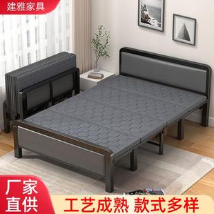厂家出租屋折叠软包床四折行军床家用木板床耐用便携可折叠午睡床