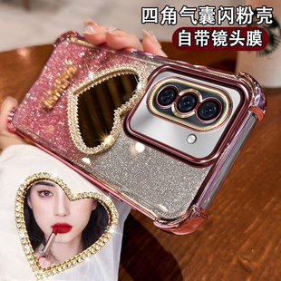 华为hiNova10手机壳MGZ一BD00镜头全包hinova10pro四角防摔气囊ALH-BD00爱心镜面镶钻女5g维科wiko轻奢n0va十