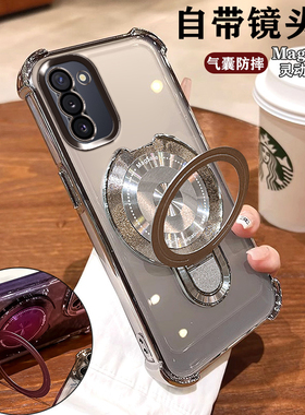 适用三星Note10手机壳防摔SM-N9700镜头膜全包GalaxyNote10+透明保护膜N9760四角气囊Samsung磁吸支架ins简约