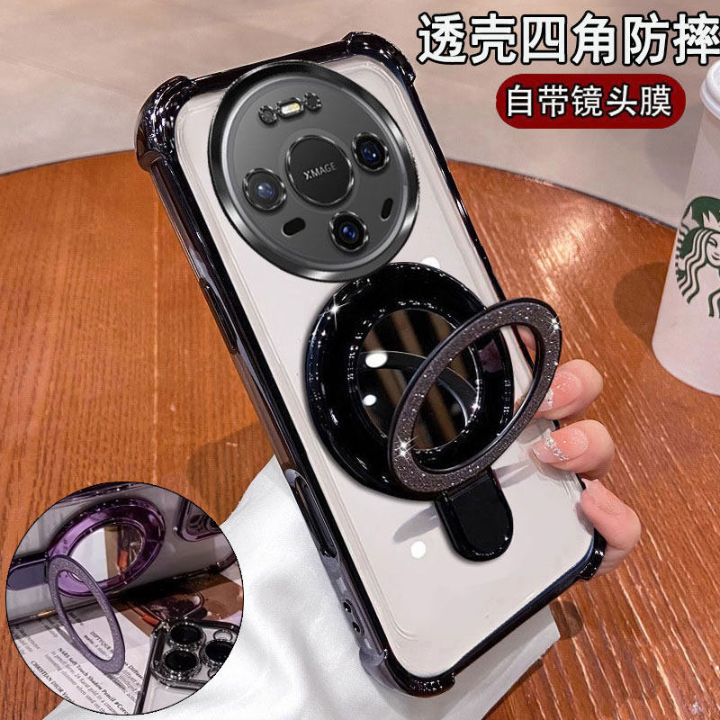 适用华为Mate80手机壳潮款男女VYG一AL00全包边防摔mete魅特80Pro网红补妆镜SGT-ALOO气囊四角mt80镜面支架5g