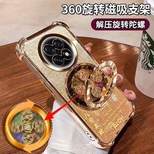 适用OPPOA6GT手机壳闪金PLL110自带镜头膜5G气囊四角全包防摔a6gt八方来财保护套5G风生水起支架0pp0高档男女