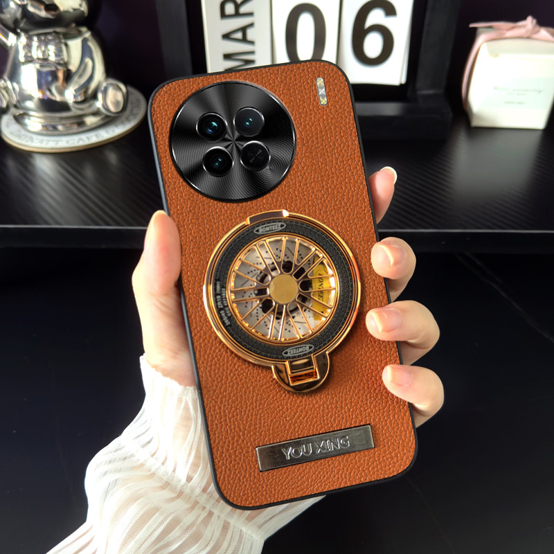 vivoX90硅胶商务后壳陀螺带支架