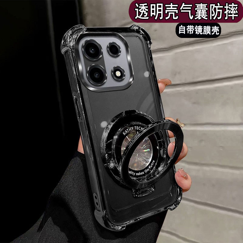 适用于一加16手机壳高档PYB110镜头膜全包OnePlus硅胶保护套1十16四角防摔5G磁吸支架1加ins创意气囊男女简约