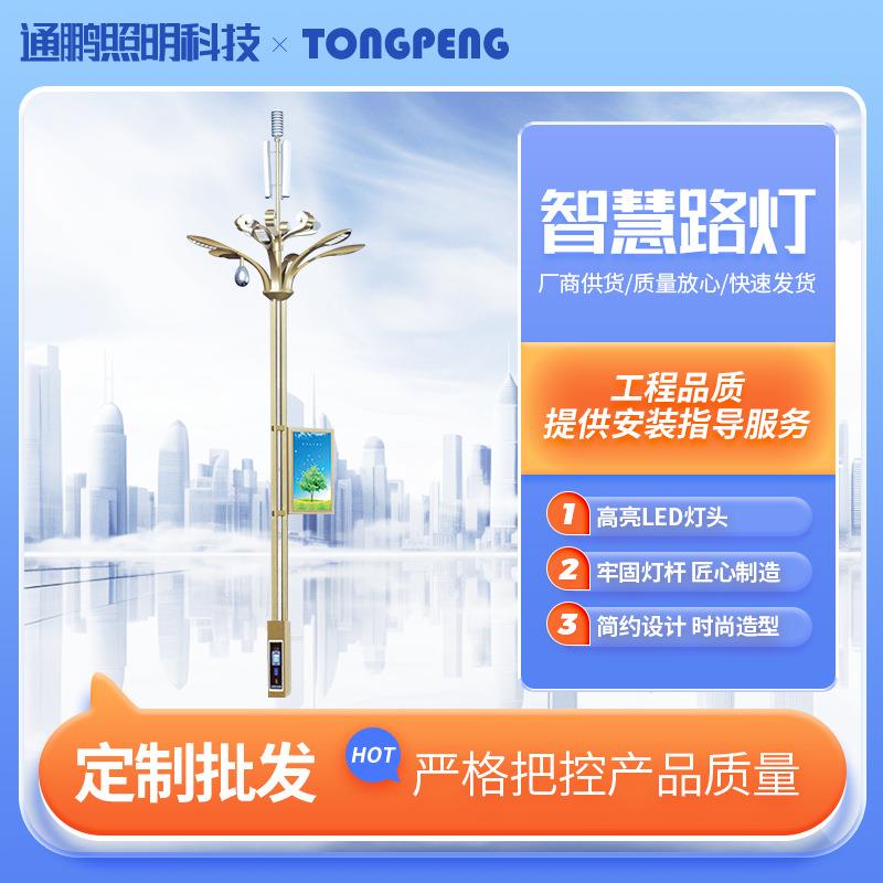 5G智慧路灯城市道路带监控一体化LED信息屏路灯新农村智慧路灯
