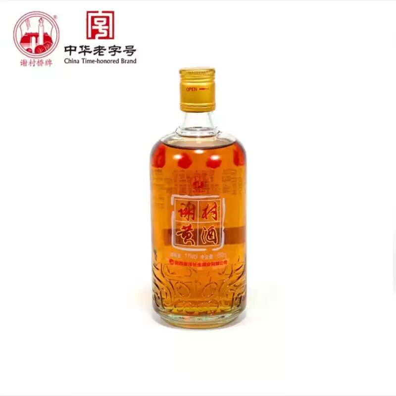 陕西汉中洋县谢村黄酒瓶装500ml三年陈花雕酒11度半甜型花雕酒 - 实物图