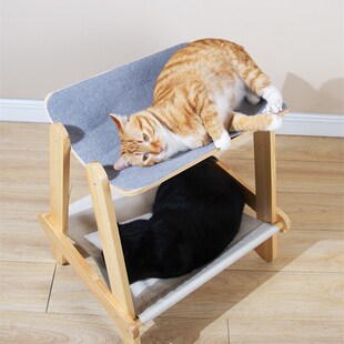 wakupemt实木猫窝双层猫床猫吊床四季 上宅 宠物小型猫爬架猫沙发