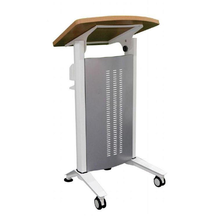 钢木演讲发言台台校高教室老师讲台商务培训白会议讲桌移动书写板