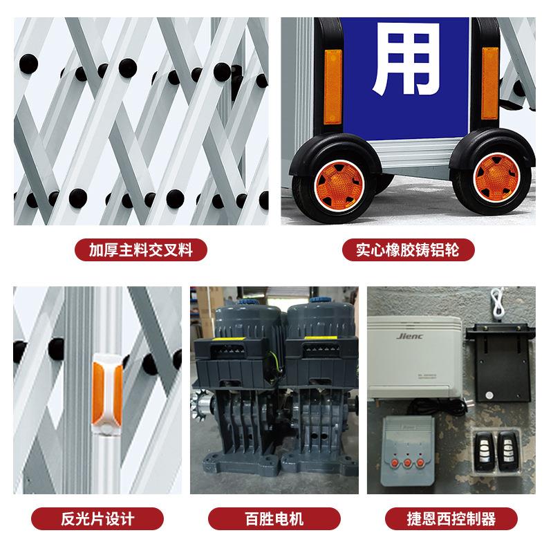 手动伸门简易推锈拉不钢隔离围栏路高速幼儿园折障叠移动户缩外门