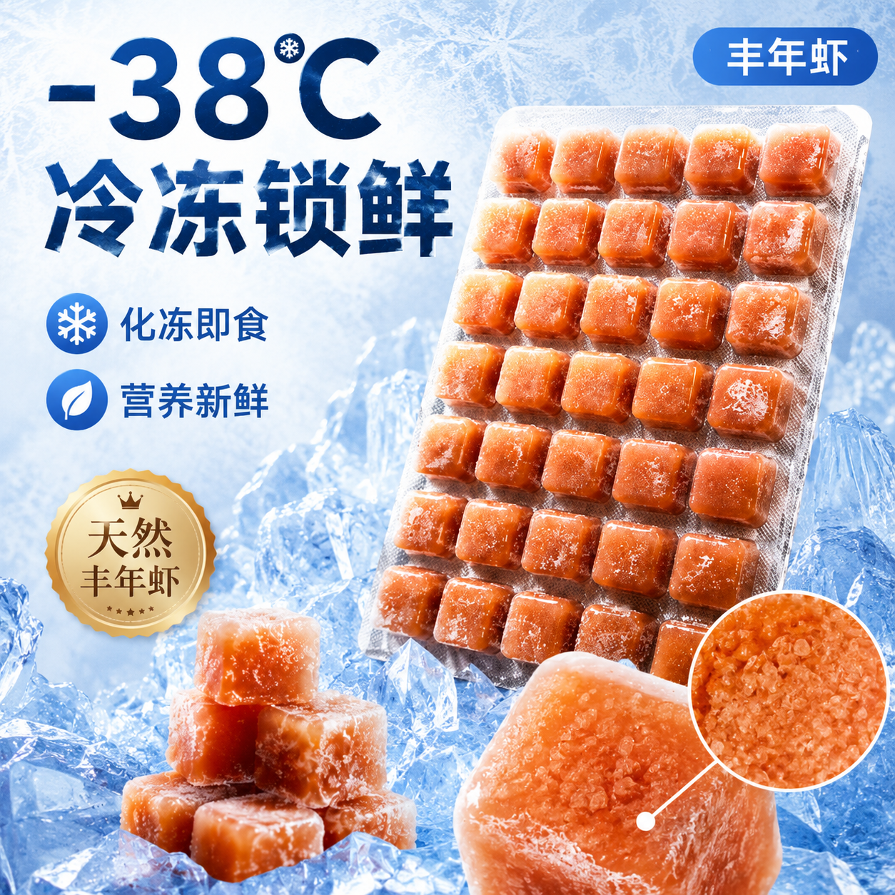 冷冻丰年虾卵幼虫孔雀鱼苗饲料水母开口粮幼鱼小鱼鱼食丰年虾成虫