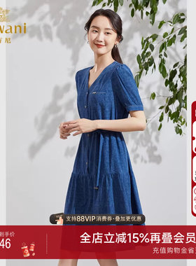 乔万尼奥莱夏季真丝桑蚕丝连衣裙专柜同款收腰显瘦裙EF2E311602