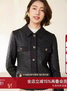 乔万尼外套女秋2025新款小香风夹棉短外套EM3B416501