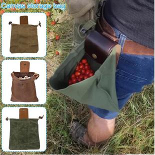 pouch 加蜡帆布觅食包 摘果子腰挂工具袋 户外采摘袋 foraging