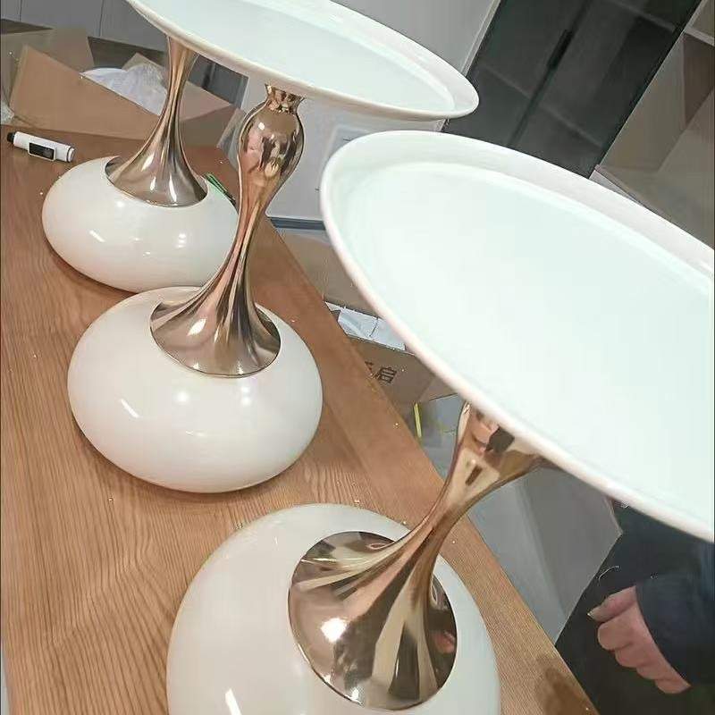 长跃邦创意现代简约客厅茶几意式圆形角几沙发边几家用轻奢小蛮腰