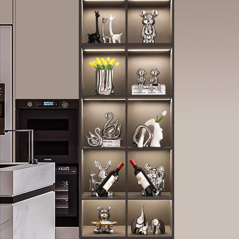 现代简约创意酒柜橱窗装饰摆件轻奢家居客厅玄关电视柜工艺品摆件