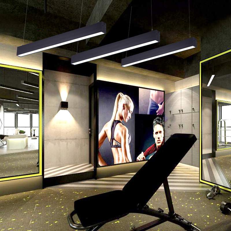 办公室护眼吊线灯现代简约创意个性服装店专用吊线方通led长条灯