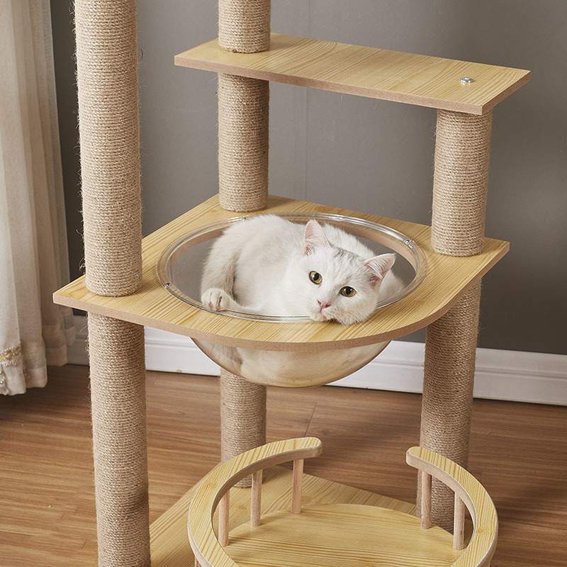 猫爬架猫窝木质猫房子猫树猫抓板柱太空舱剑麻猫跳台宠物用品防抓
