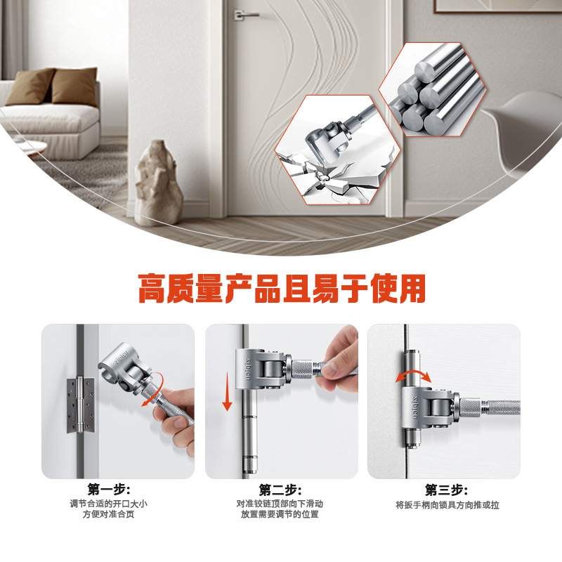 可调节门缝螺丝活动扳手合页铰链不锈钢材质亚马逊热卖产品手动工