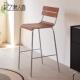 北欧吧台凳家用靠背高椅子现代简约小户型咖啡厅铁艺吧台椅高脚凳