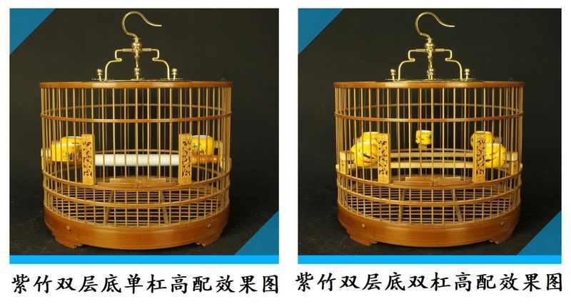 紫竹鸟笼红蓝点颏绣眼靛颏红子贝子点点竹制鸟笼双层底老竹64条